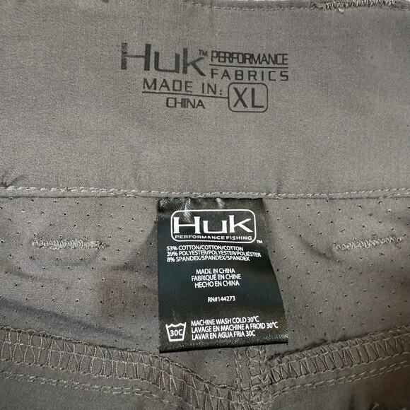 Huk Fishing Shorts Mens XL Gray Performance Stretch Quick Dry Pocket Cargo - Picture 5 of 10